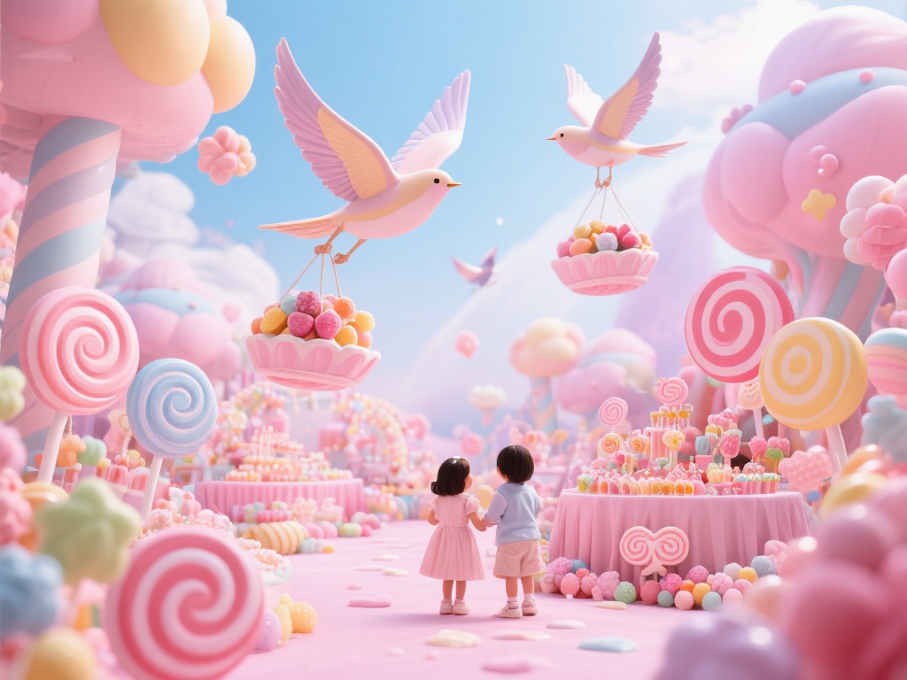 糖果派对飞鸟：畅游甜美奇境的奇幻冒险之旅