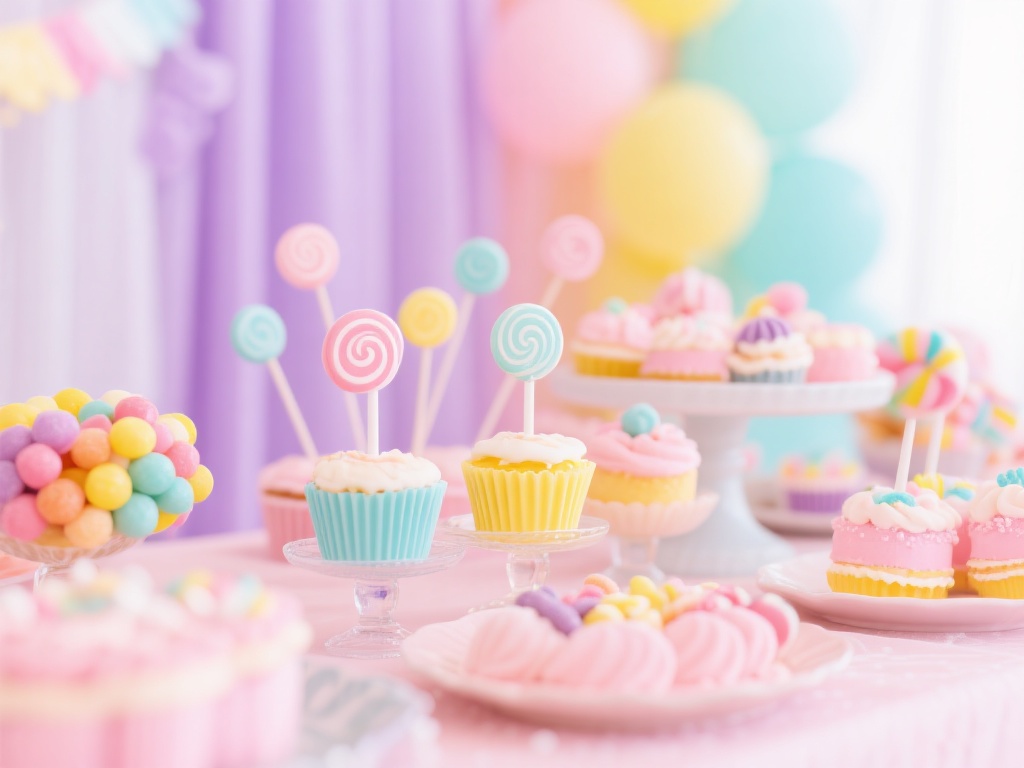 糖果派对的第一步设计重点在于色彩搭配。糖果本身的五