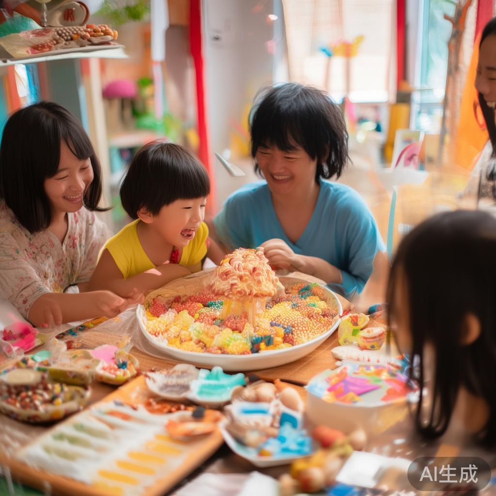 温馨欢乐的亲子糖果派对盛大狂欢，与家人共享甜蜜时光